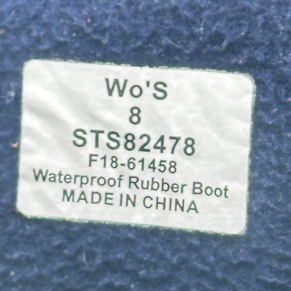 Sperry Saltwater Navy Blue Striped Canvas Waterproof Duck Boots W 8 Nautical - Picture 7 of 7
